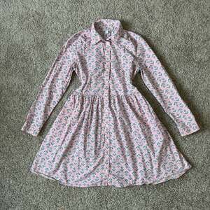 J.Crew Pink Floral Block Print Button Down Shirt Dress Preppy Cottagecore 4